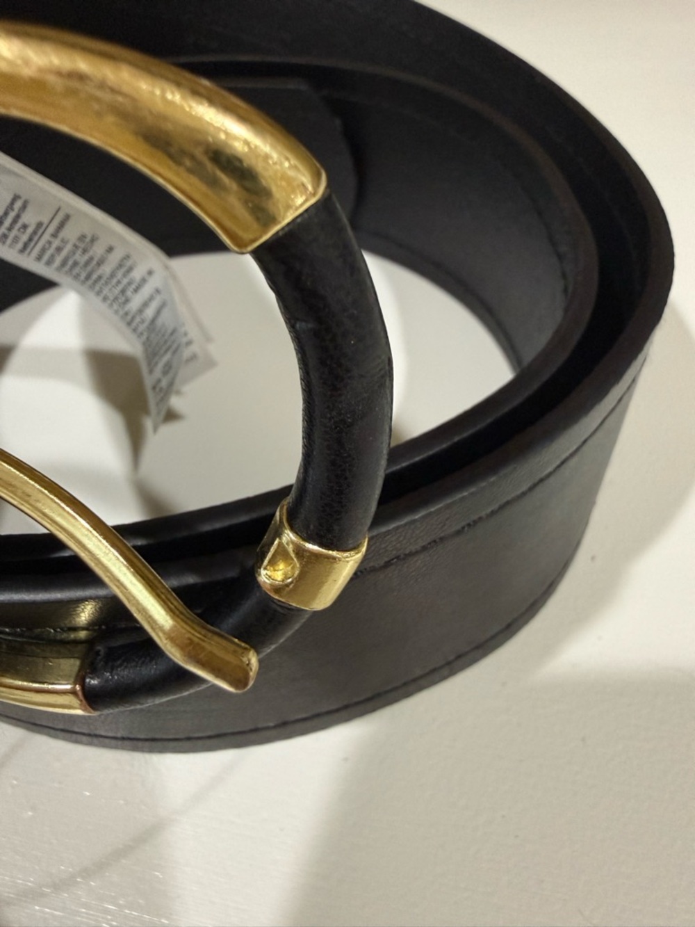 Banana Republic minimalist,Black Leather Belt with Gold Buckle xl - Picture 3 of 5